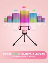 FIFINE USB Gaming Microphone A6V Pink with RGB Tap-to-Mute Pop Filter view 3