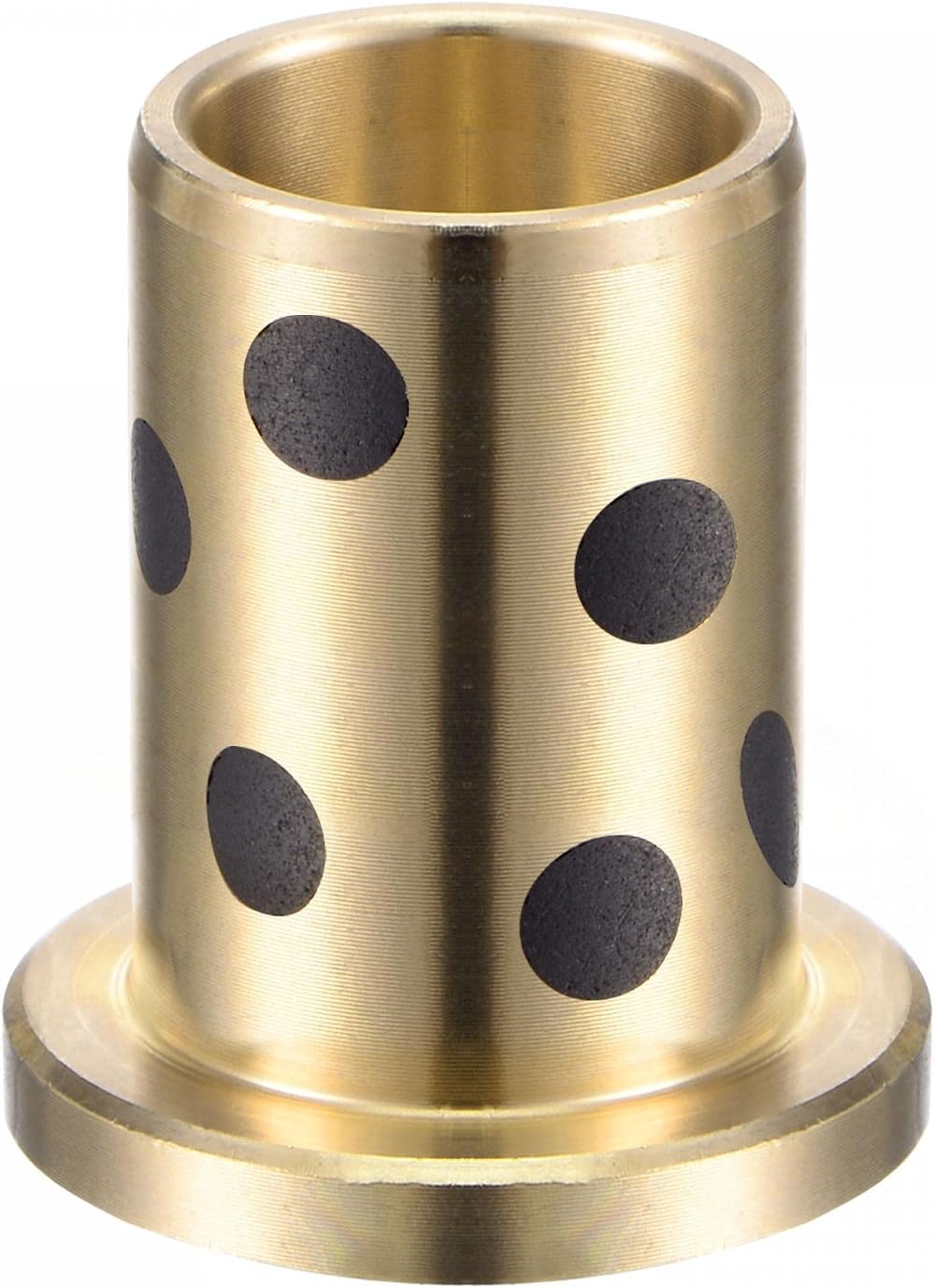 sourcing map Flanged Sleeve Bearing 12mm Bore Brass Wrapped Oilless Bushing