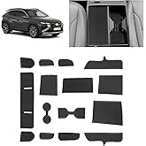 SKTU Door Slot Mat for 2025 2026 Hyundai Tucson Accessories Door Groove Gate Pad 15Pcs Fit 2025 2026 Hyundai Tucson Limited Door Compartment Cup Console Liners Tucson Hybrid Floor Liners (Black)