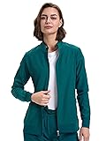 floralhue Scrub Jackets for Women, Zip Front