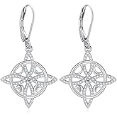 Eusense Sterling Silver Dangle Earrings for Women Tree of Life Animals Moonstone Turquoise Leverback Earrings Jewelry Gifts