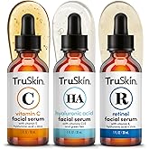 TruSkin Face Serum Trio – Vitamin C, Retinol & Hyaluronic Acid Anti-Aging Serums for Face – AM, PM & All-Day Skincare Routine – Brightening, Smoothing & Hydrating Facial Serums, 1 fl oz Each