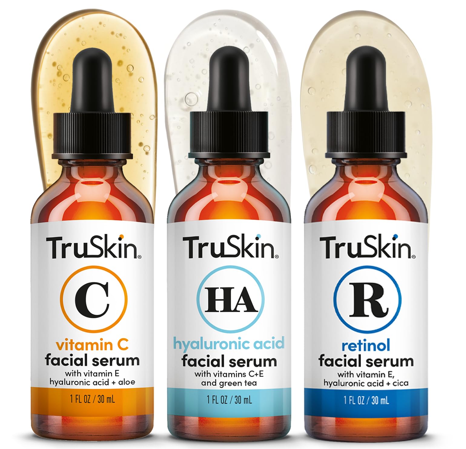 TruSkin Age Defying 3-Pack Bundle with Vitamin C Serum, Retinol Serum and Hyaluronic Acid