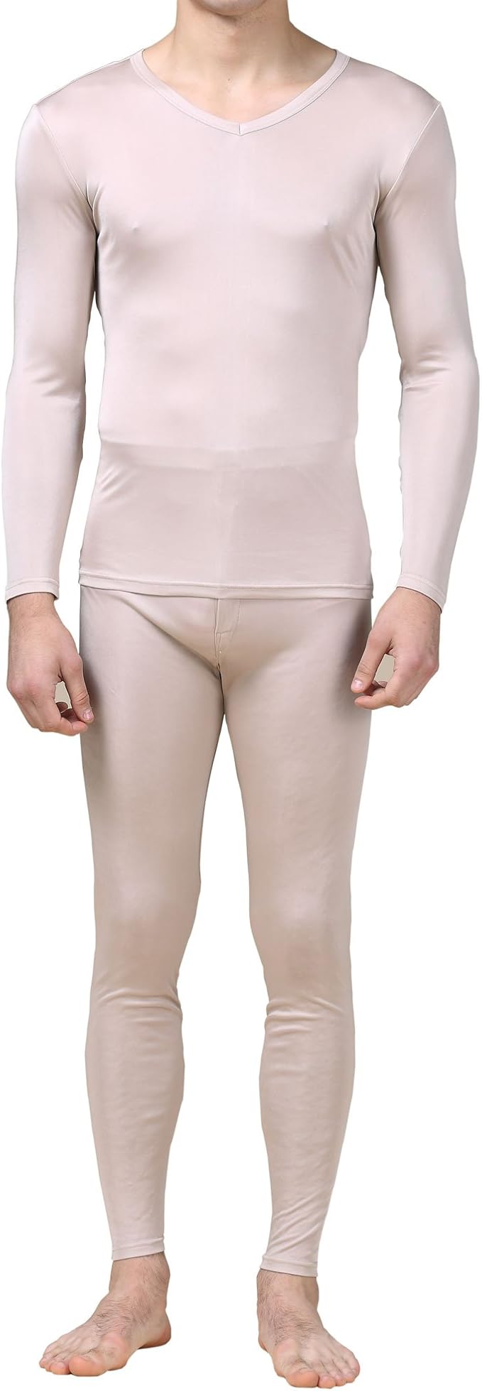 Paradise Silk Pure Silk Knit Men V Neck Long Johns Set Amazon.co.uk