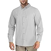 Outdoor Ventures Men's Long Sleeve Hiking Shirt UPF 50 UV Sun Protection Shirt Cooling Quick Dry for Travel Fishing Safari