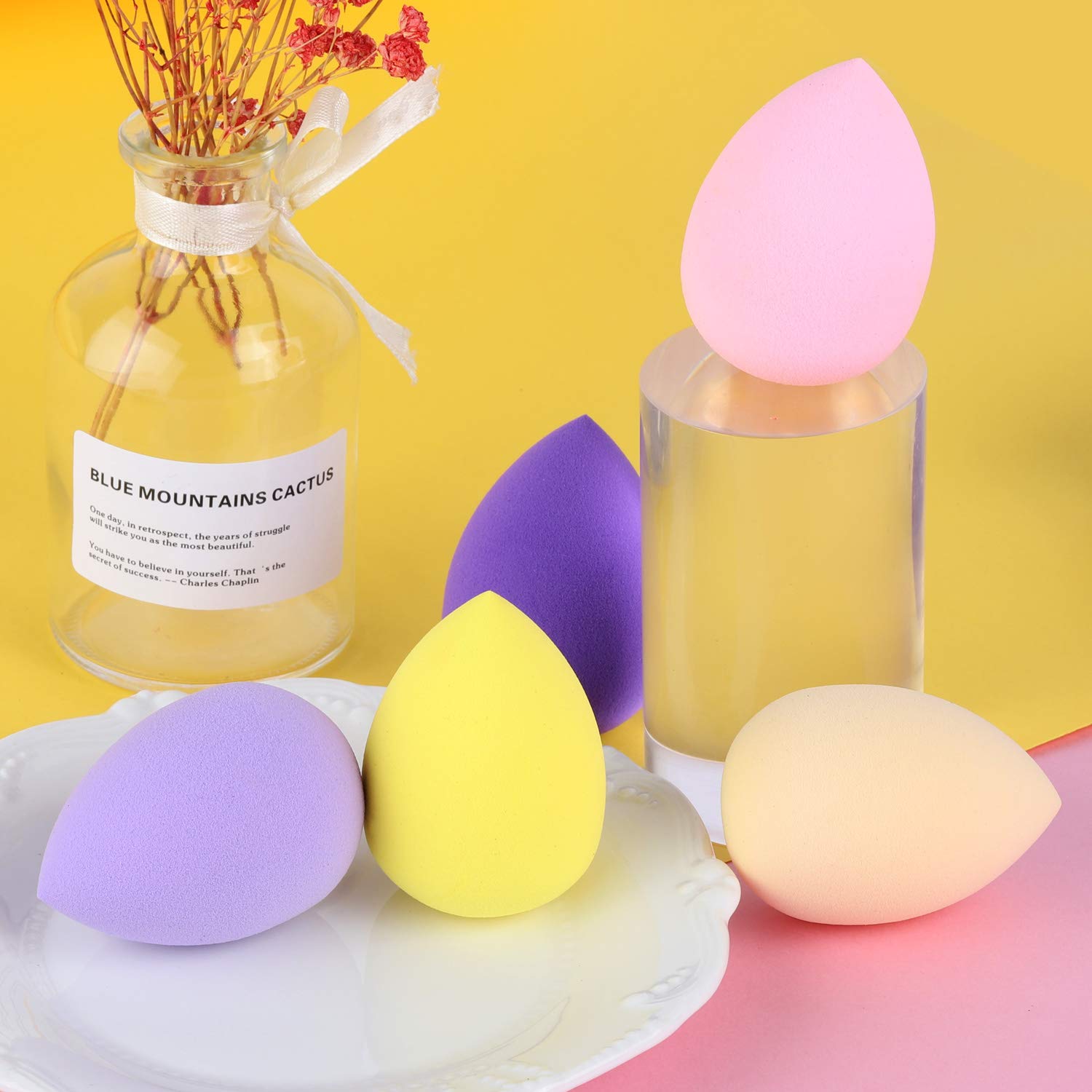 10 Packs Makeup Sponge Blender Egg Shaped Foundation Blending Sponge Multi Colored Beauty Sponge Set Flawless for Liquid Cream and Powder : Beauty