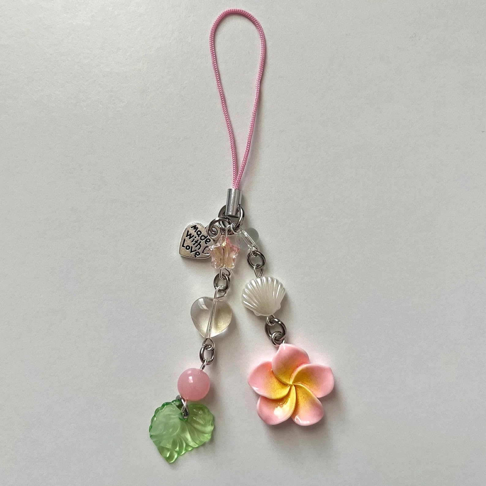 Agromusk Hibiscus Flower Phone Charms,Cute Y2K Cell Phone Straps Aesthetic Star Summer Beach Accessories Phone Bag Keychain Decor