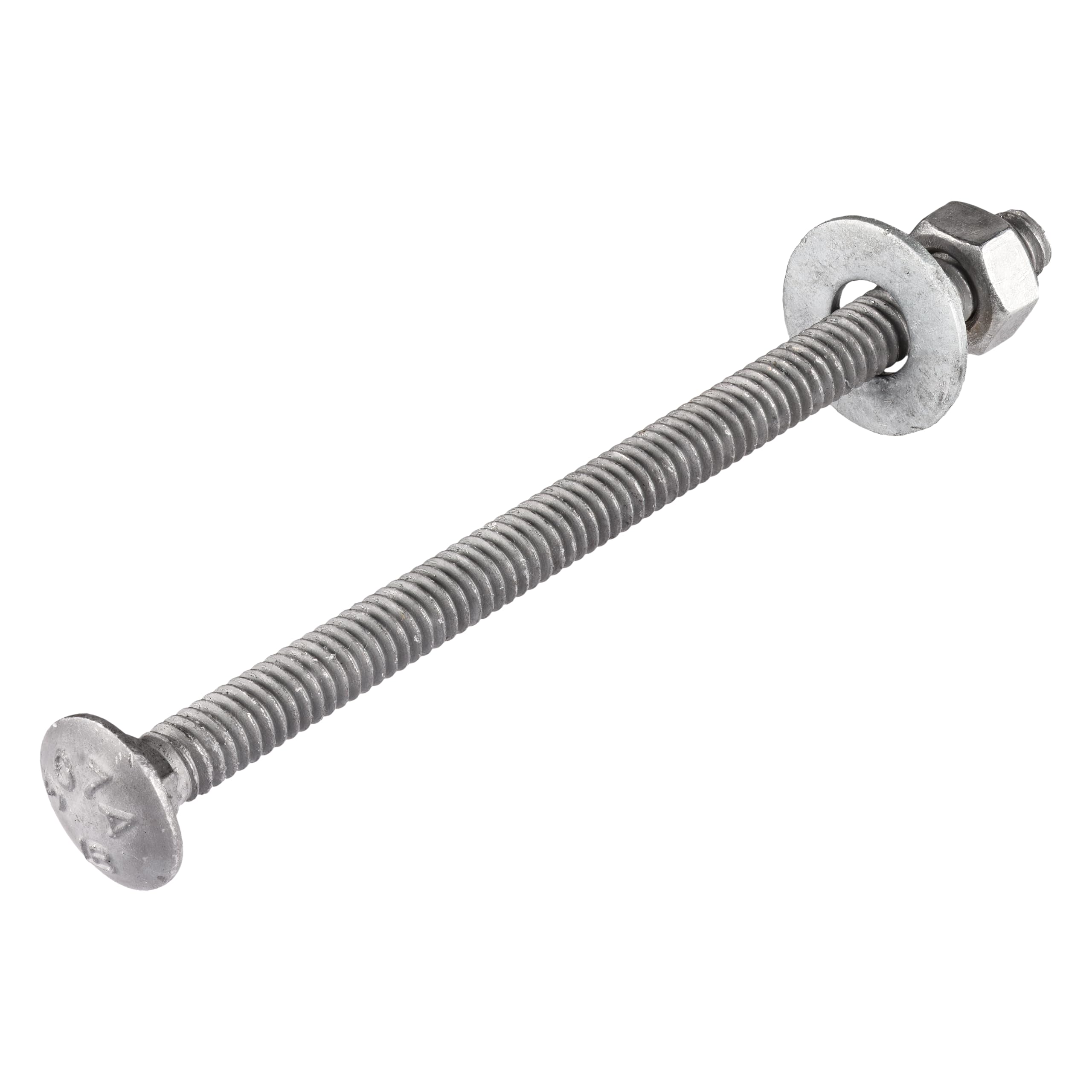 Photo 1 of 1/4" x 4" (100 Pack) Galvanized Carriage Bolt Kit Grade 307A Includes 1/4" USS Flat Washers (100 pcs) and 1/4"-20 Hex Nuts (100 pcs), Hot Dip Galvanized for Exterior Use by Makers Bolt