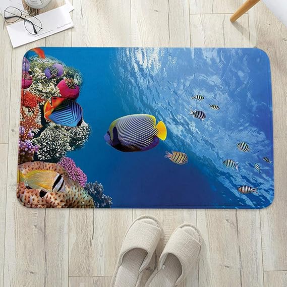 Badezimmerteppich mit Memory Foam,Bauernhof, tropischer Kaiser