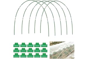 Breeze Touch 25pcs Greenhouse Hoops for Raised Beds, with 15 Clips, DIY 3.5ft or Wider, Grow Tunnel, Rust-Free, Support Hoops Frame for Garden Fabric, Plant Support Garden Stakes for Trees, Vegetable