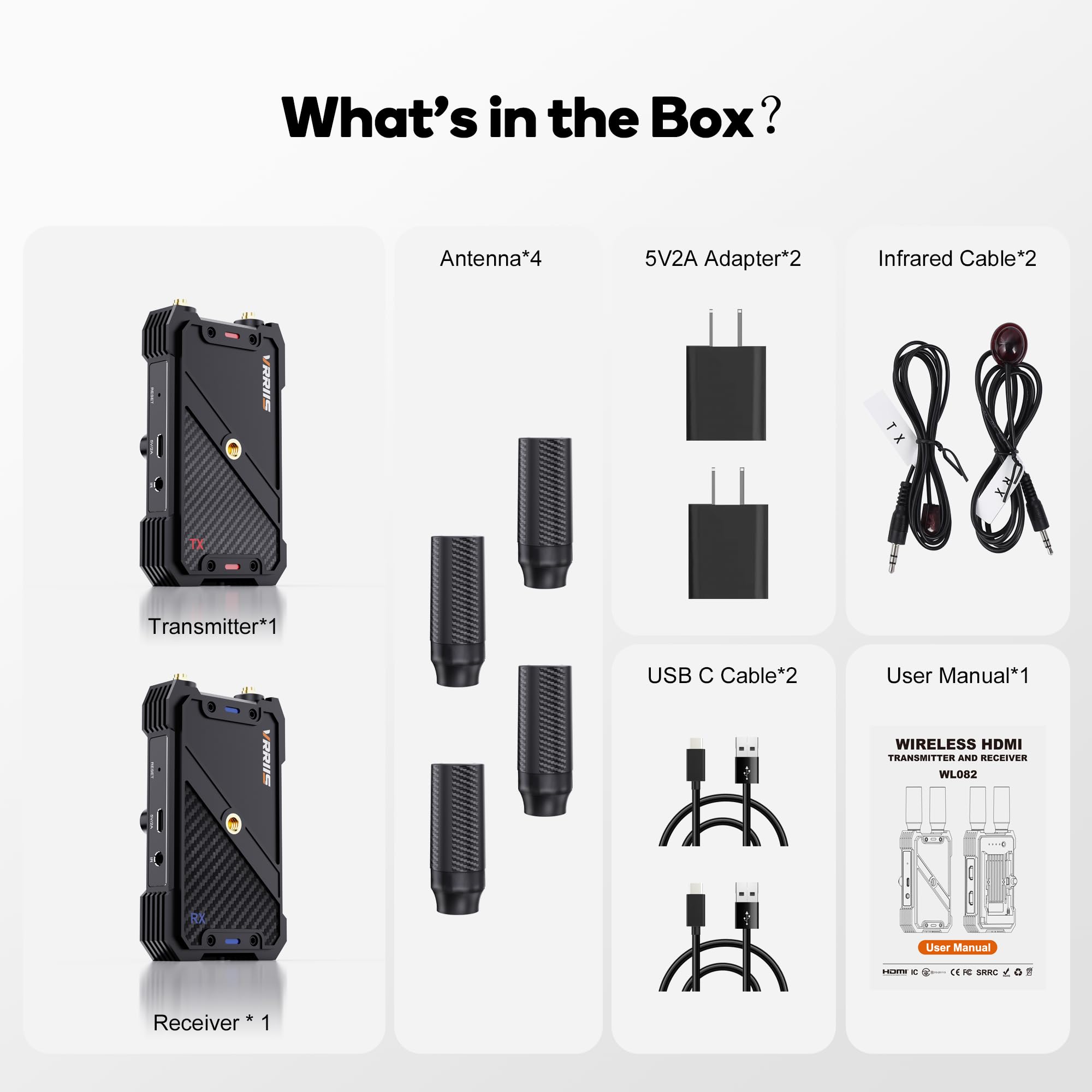 Wireless HDMI Transmitter and Receiver,1080P Full HD Wireless Video Transmission System with Loop Out,1300FT Los Range,0.05s Delay,for Streaming from DSLR,Laptop,Setop Box to TV/Projector IR Support