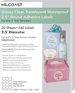 Milcoast Glossy Clear Translucent Waterproof Tear Resistant 2.5