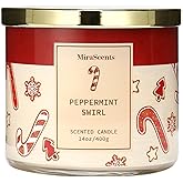 Christmas Cookie Candle, Christmas Crushed Candy Cane Scented Jar Candle, Holiday Decor Collection, Large 3 Wicks Candle, 14oz