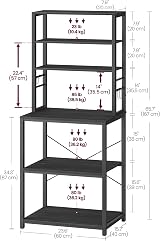 VASAGLE Kitchen Storage Rack 6-Tier, Charcoal/Ink Black, 40x60x167 cm view 7