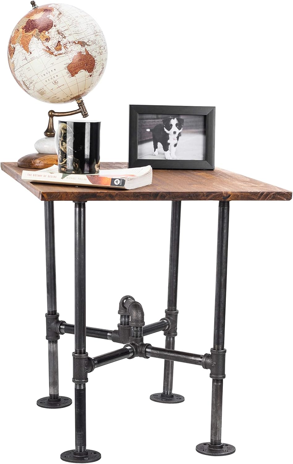 Dark Grey Black Steel Metal Pipes Vintage Furniture Decorations Diy Coffee Table Legs Mid Century Modern Crisscross Style Rustic End Table Side Table Base Kit Pipe Decor Industrial Table Leg Set Home