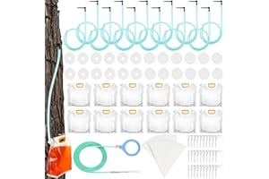 Maple Syrup Tapping Kit, Maple Syrup Taps Spile Kit with 12 Maple Tree Taps, 12 Maple Tubing, 12 Pcs 5L Bags, 2 Sap Filters f