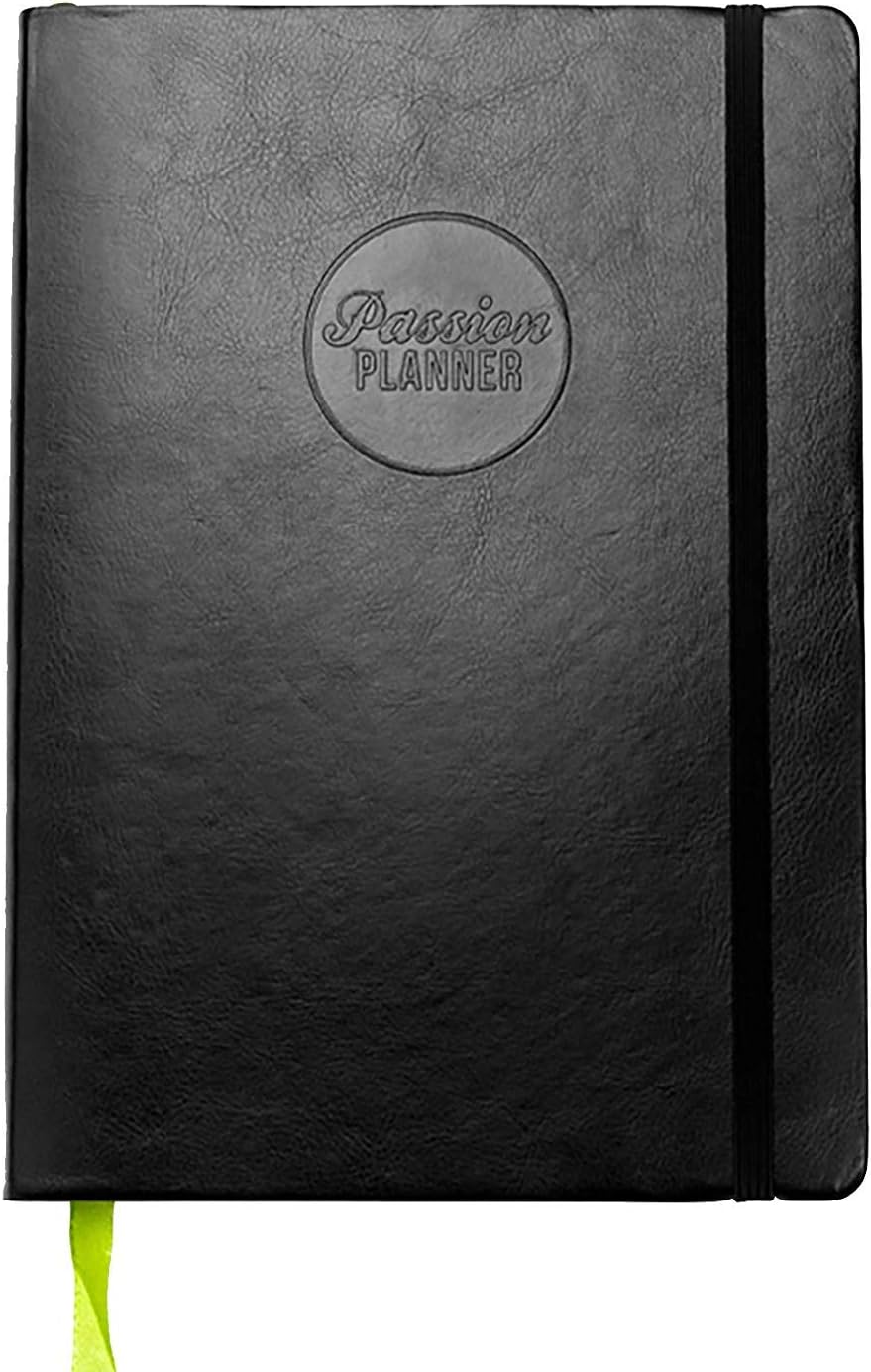 Passion Planner Large Dated Jan-Dec 2020 - Goal Oriented Weekly Agenda, Reflection Journal (A4-8.3 x 11.7 in) Sunday Start (Elite Black)