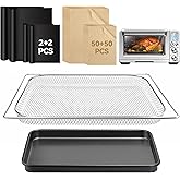 Air Fryer Accessories Compatible with Breville BOV900BSS Smart Oven Air Fryer Pro, Baking Pans Set with Baking Tray, Parchment Paper and Oven Mats for Breville BOV900BSS