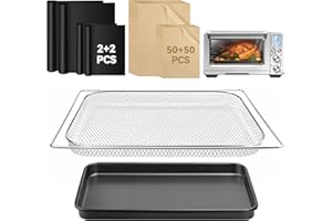 SIUDANGKA Air Fryer Accessories Compatible with Breville BOV900BSS Smart Oven Air Fryer Pro, Baking Pans Set with Baking Tray, Parchment Paper and Oven Mats for Breville BOV900BSS
