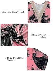 Plus Size Tie Dye Shirt Going Out Petal Sleeve