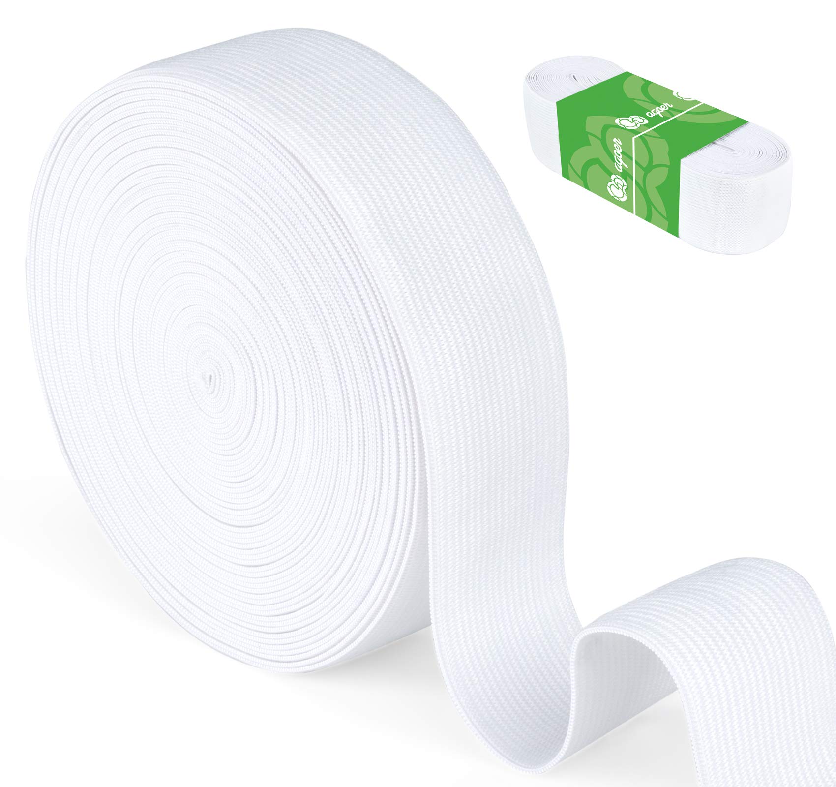 Agoer Elastic Band White 30 mm Wide - 10 Metres (11 Yards) Rubber Cord Elastic Strap for Sewing Accessories, Elastic Band for Household DIY Crafts