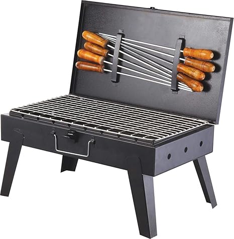 Starvin HotL Foldable Briefcase Style Charcoal Barbeque B-36