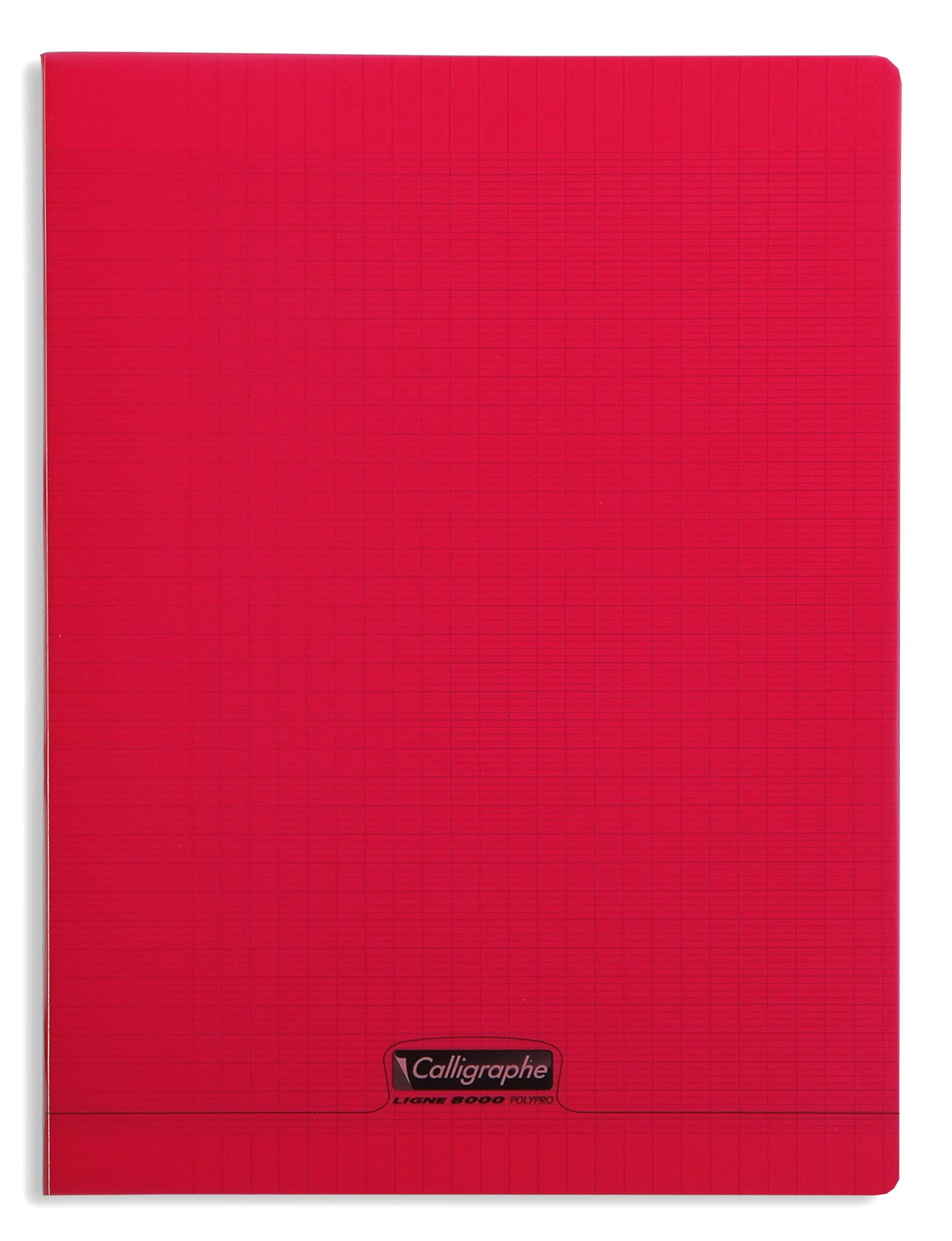 Calligraphe 18193C A Set of 10 Red Stapled Notebooks (a Clairefontaine Brand) - 24x32 cm - 96 Seyes Tricolore Pages - 90 g White Paper - Transparent Polypro Cover
