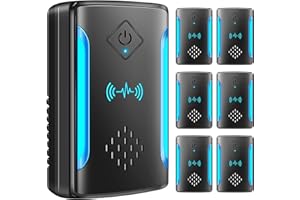 BOZFLY 6 Packs Ultrasonic Pest & Insect Repeller, Upgraded Indoor Ultrasonic Repellent for Mosquitoes, Roaches, Flies, Mouse, Geckos, Spiders, Electronic Plug in Pest Control, 2 Mode Switching (Black)