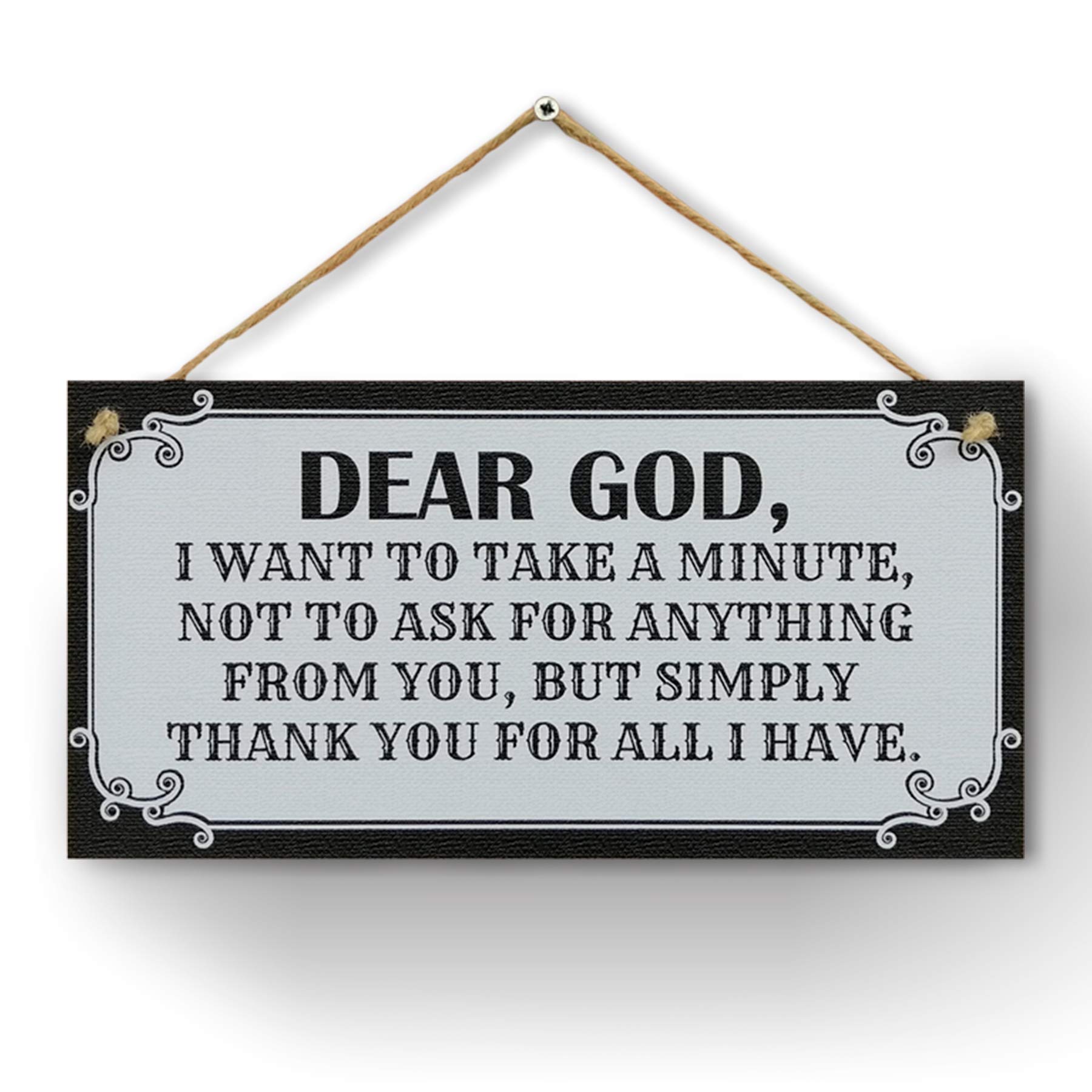 CARISPIBET Dear God house decorative sign faith religion belief gratitude home ornament living room gift 6" x 12''