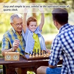 fayle Chess Clock Timer,Board Game Analog Wooden