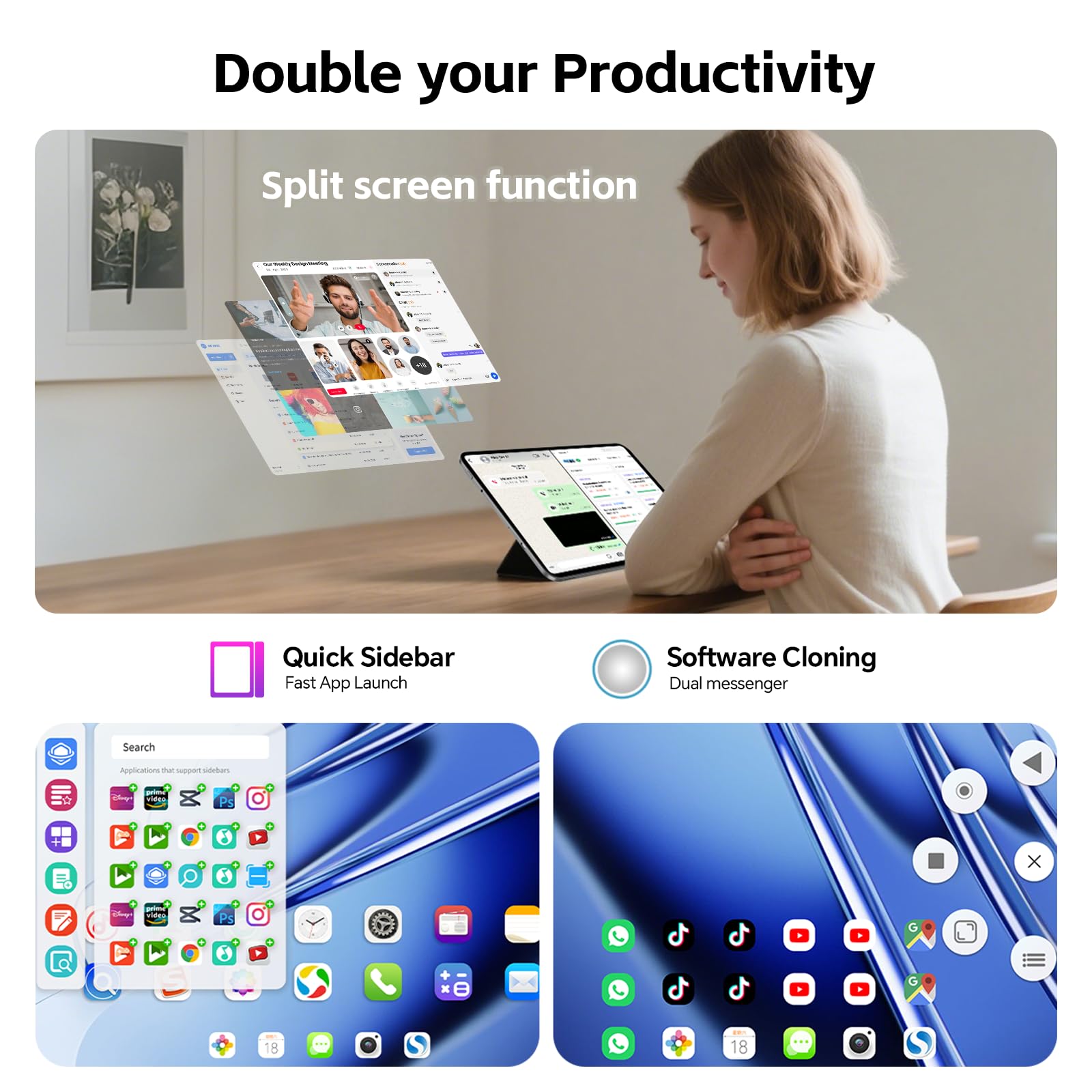 TECLAST Tablet 13,4 Zoll 120Hz Display, Android 16 Gaming Tablets T65CASE, 4G LTE Dual SIM, 26GB RAM+128GB ROM(4TB TF), GPS, Widevine L1, Gemini AI Tablets mit Tastatur, Hülle, Stift, OTG 7