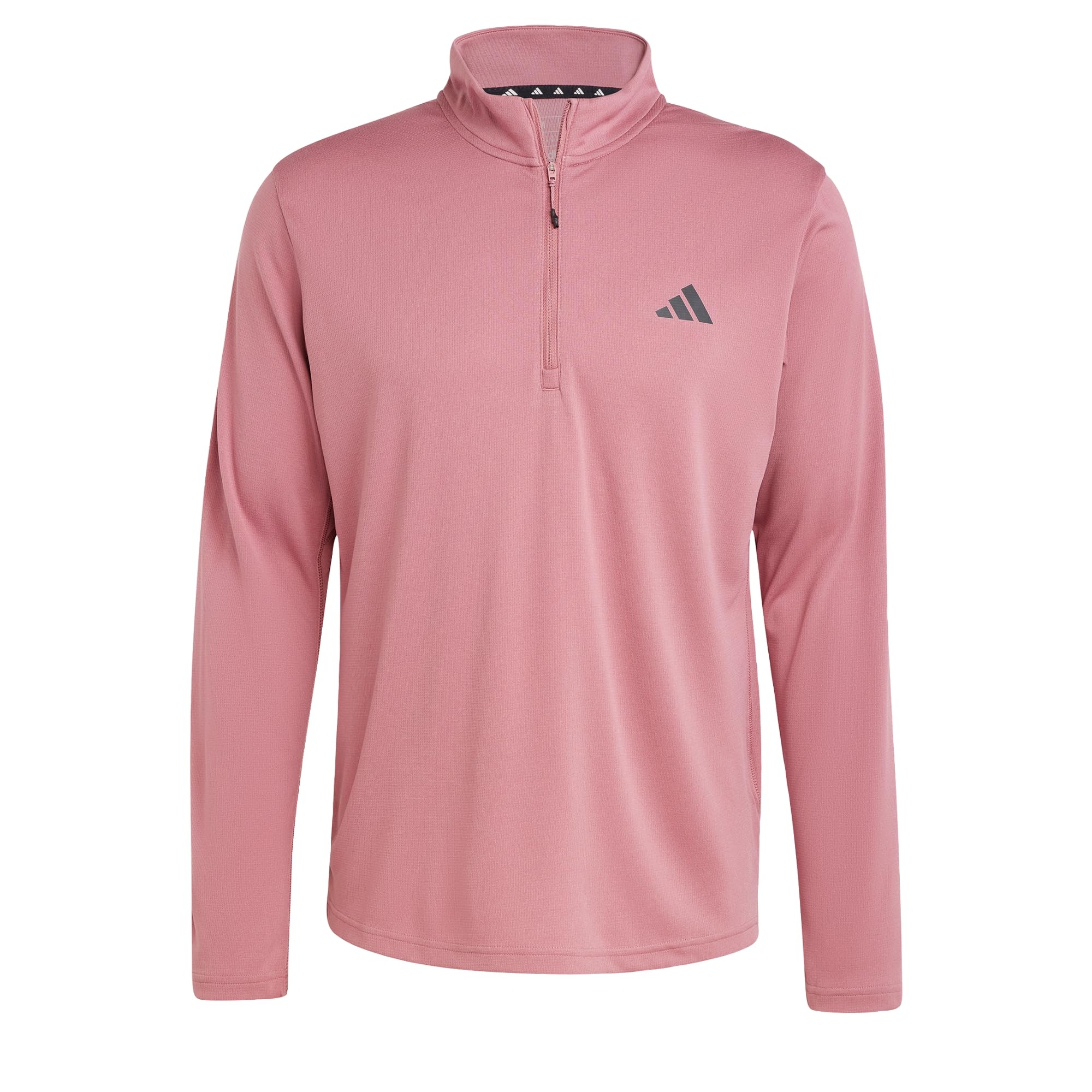 adidas Men’s Train Essentials Quarter-Zip Long Sleeve T-Shirt, Preloved Crimson