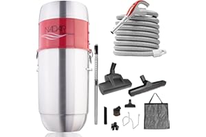 Nadair 700 AW Heavy Duty Central Vacuum System, Hybrid Filtration (with or Without Disposable Bags), 32L or 8.5 Gal, with 30ft Deluxe Plus Accessory Kit Included, Silver