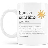 QICLM Human Sunshine Gifts Mug, Thank You Gifts Ceramic Coffee Cup, Appreciation Gift for Coworker Teacher Nurse Friend Boss Leader Mentor, Coffee Tea Mugs 11 oz