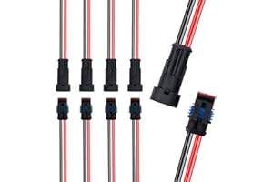 ZoneLiStore 2 Pin Way 16 AWG Waterproof Electrical Wire Connector Plug Automotive Wire Connectors Plug with Wire AWG Marine Pack of 5