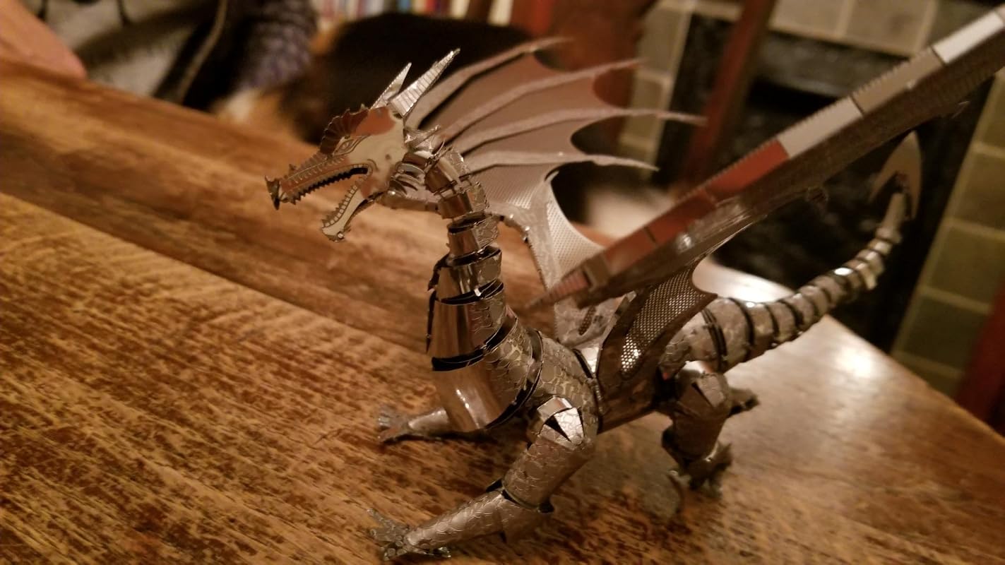 Fascinations ICONX Silver Dragon 3D Metal Model Kit | Mind Games Canada