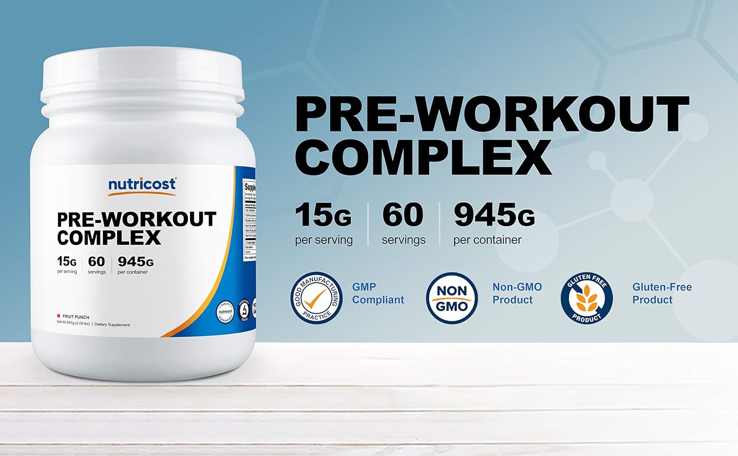Nutricost Pre-Workout Complex Powder Fruit Punch (60 Serv): Health & Personal Care