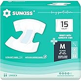 SUNKISS TrustPlus Adult Diapers with Tabs, Unisex, Medium, 15 Count | Disposable Incontinence Briefs with Fast Absorption, Soft Materials, Leak Protection, High Absorbency, Wetness Indicator