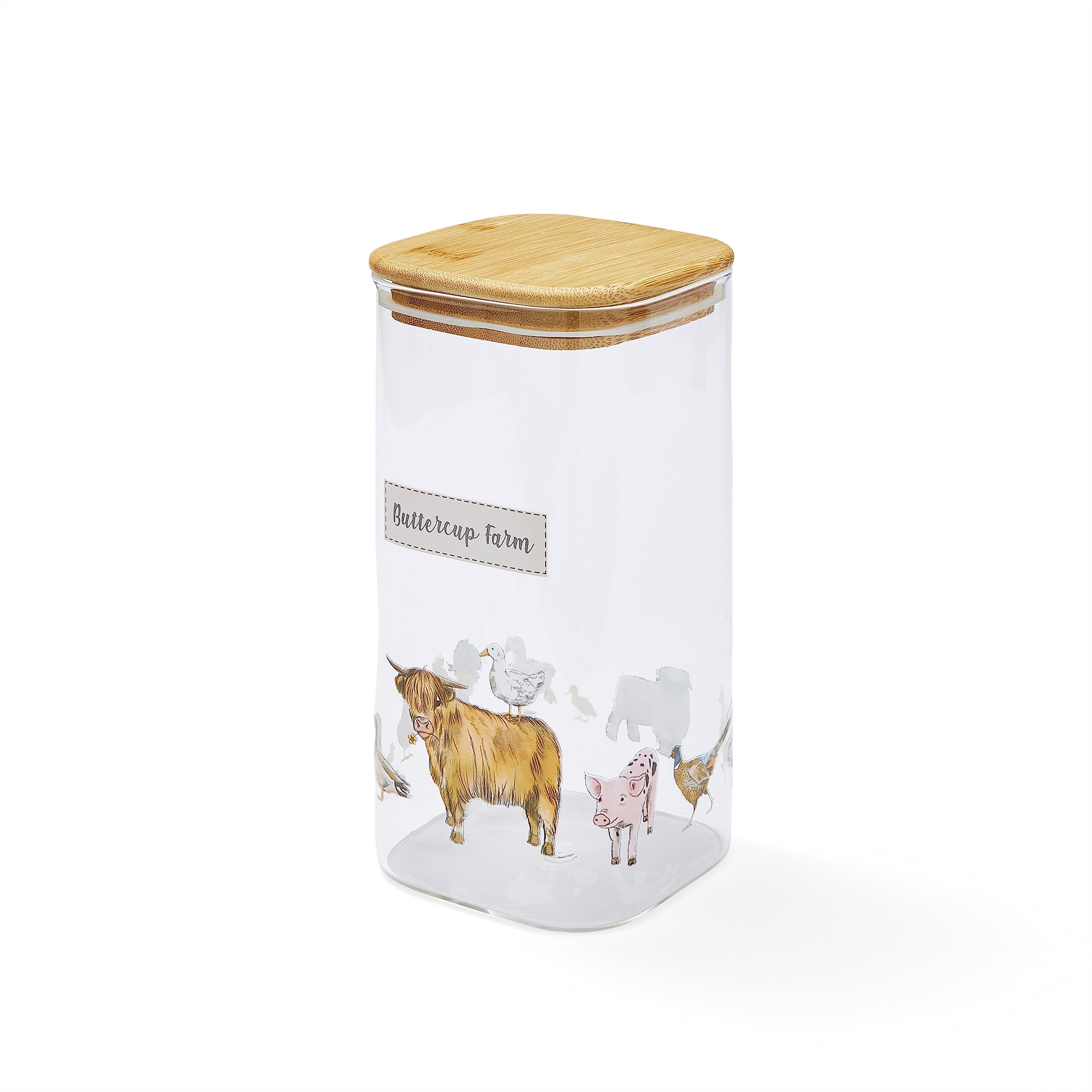 Cooksmart British Designed Large Glass Storage Jars | Glass Storage Jars For Kitchen With Modern Designs | Spaghetti Storage Jar or Pasta Containers - Buttercup Farm