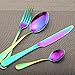 LEKOCH 4-Piece Stainless Steel Flatware Set Including Steak Fork Spoons Knife Tableware (Colorful)