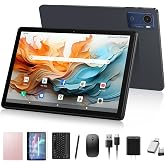 10.1 Inch Android 16 Tablet, 12GB + 64GB, 2 in 1 Tablets with Keyboard | Octa-Core Processor, 512GB Expand, 5+13MP Camera, 7000mAh Battery, AI Gemini, GPS, Bluetooth 5.0, 5G WiFi, Mouse, Pink Case