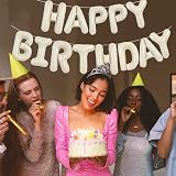 TONIFUL 16 Inch Happy Birthday Letter Balloons Cream White Foil Banner view 6