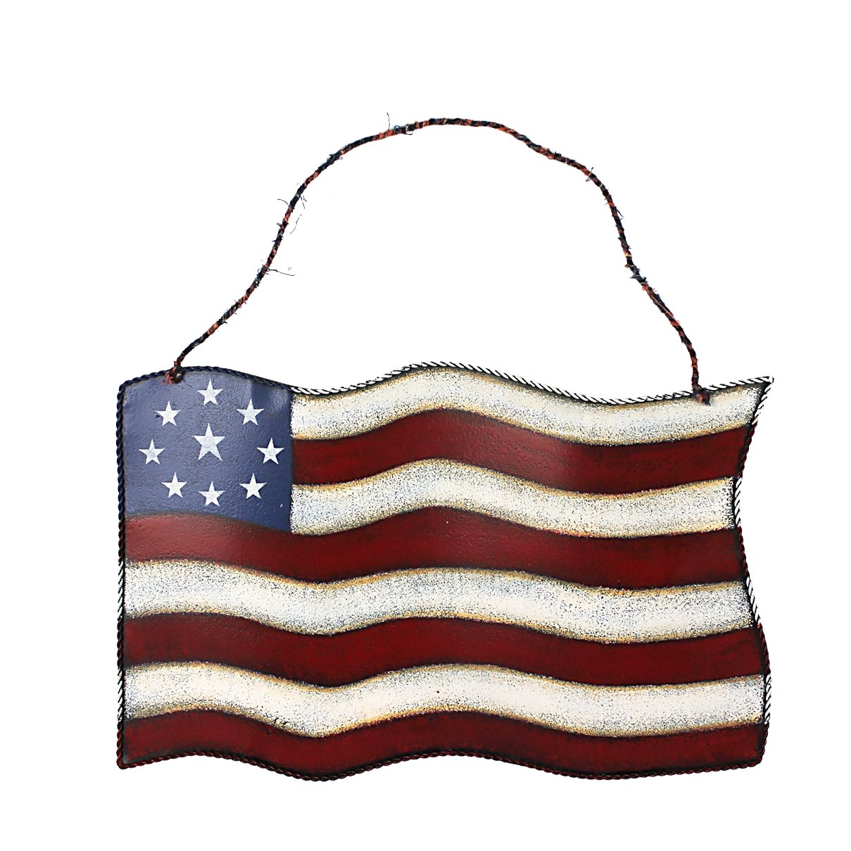 Grace Home Metal American Glory Flag Wall Art Hanging Decoration (American Flag) (15"X10")