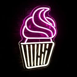 FAXFSIGN Cupcake Neon Sign Led Pink Warm White Neon