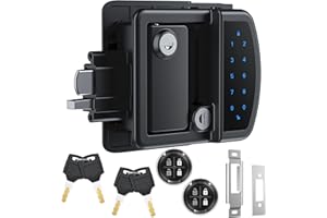 CAMJOKE RV Door Lock Keyless Entry with Remote, Keypad Door Lock and Bluetooth Unlock.Secure and Convenient Camper Latch Replacement, RV Lock Replacement for Trailers (Remote Control)