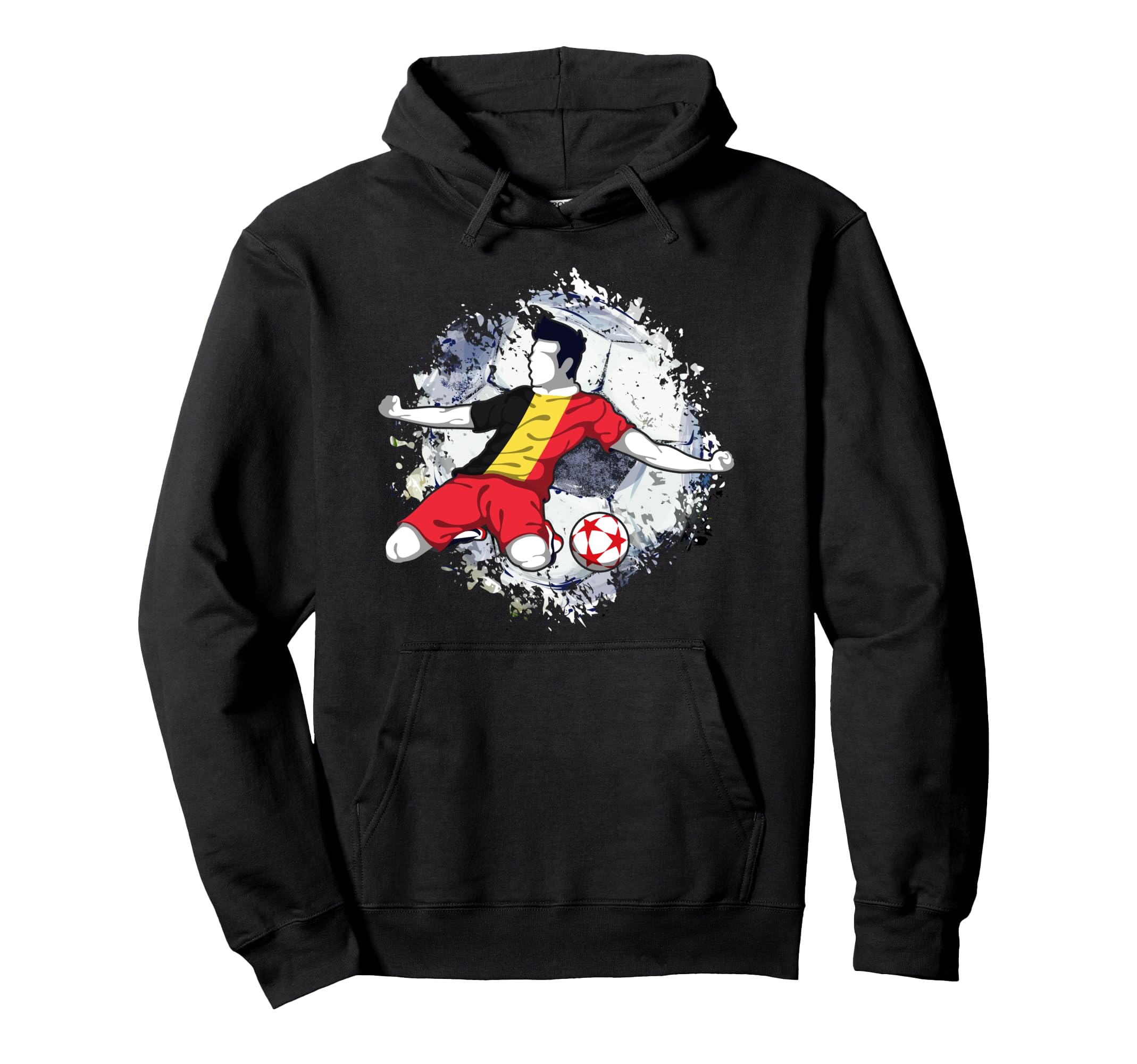 Belgium Soccer Belgian National Flag Football Striker Design Pullover Hoodie