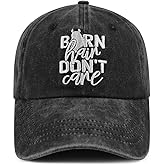 Goyklrb Barn Hair Don't Care Hat for Women Men, Funny Adjustable Washed Cotton Embroidered Horse Baseball Cap