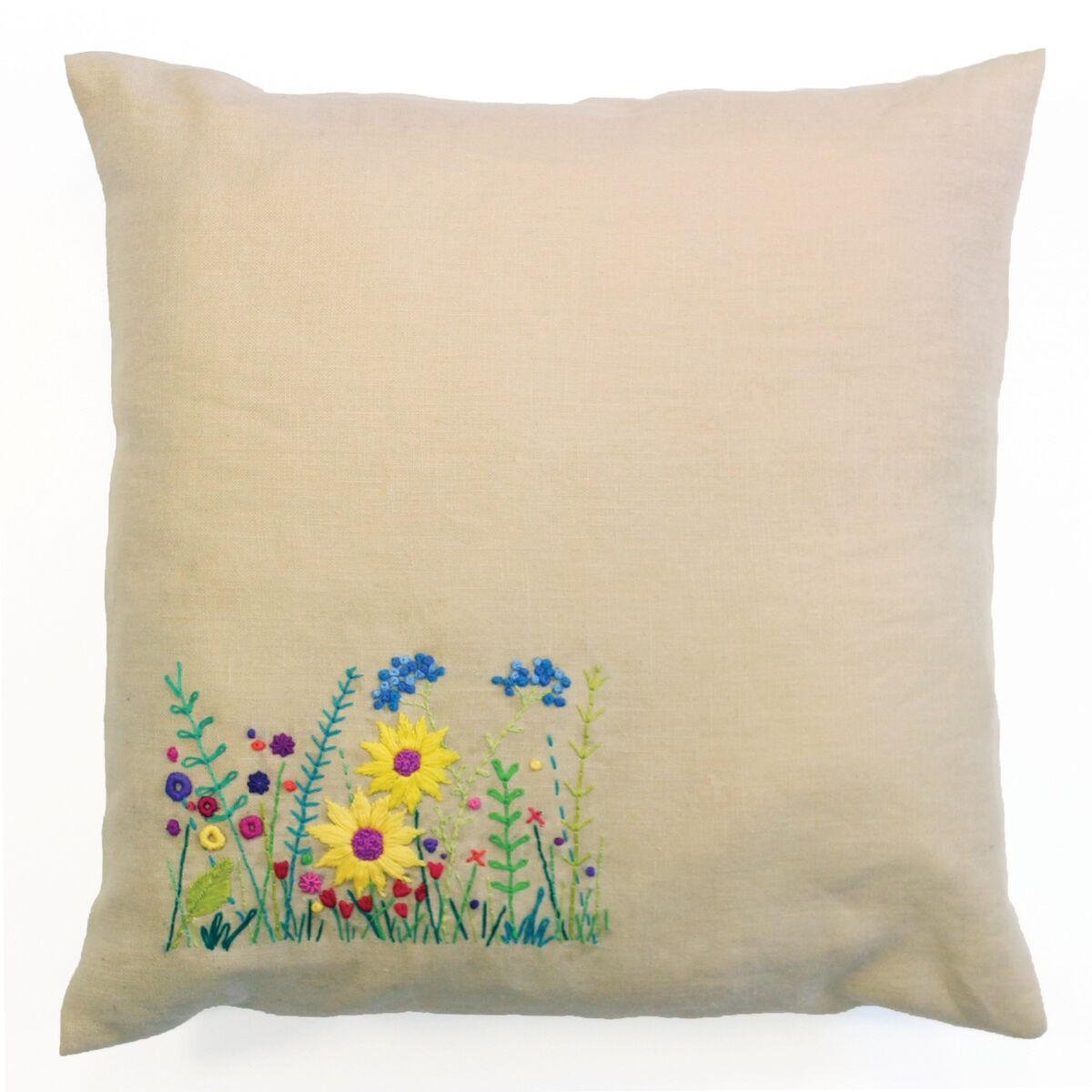 DMC Secret Garden Cushion Kit, Includes Printed Magic Fabric, Embroidery Threads, Needle and Instructions