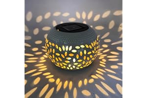 PEARLSTAR Solar Lantern Outdoor Waterproof - Solar Table Lights LED White Metal Tabletop Light Solar Powered Decorative Lighting Lanterns for Desk Bedroom Patio Garden Pathway Yard