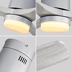 Sofucor 52 Inch Flush Mount Ceiling Fan with Light